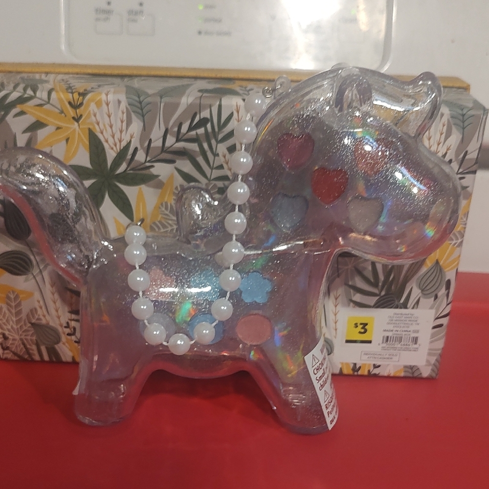 Claire's Silver and Red Stuffed Unicorn